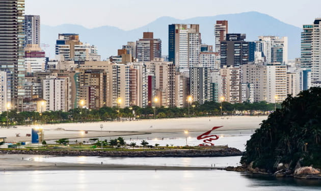 Lugares baratos para viajar no Brasil: vista de Santos